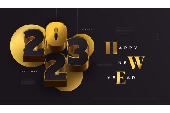 2023 New Year Banner with Hanging Number