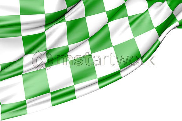 Auto Racing Green White Checkered Flag