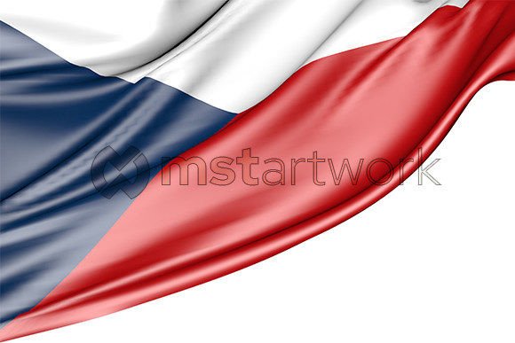 Česká vlajka izolovaná na bílém