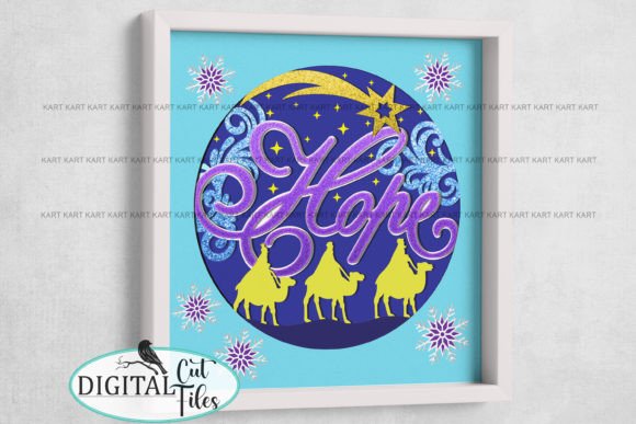 Christmas Hope Nativity Shadow Box Svg