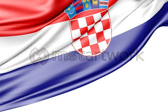 Croatia Flag Isolated on White Background