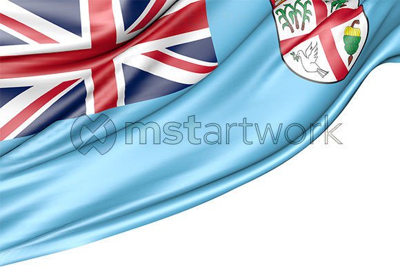 Fiji Flag Isolated on White Background