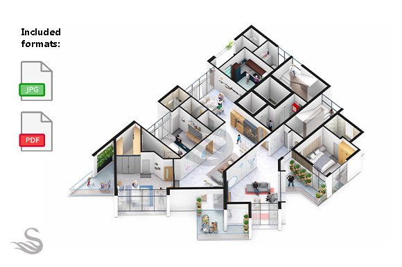 Furnished Interior Isometric Floor Plan: A Valuable Resource for Design Enthusiasts