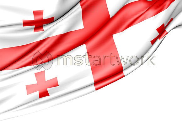 Georgia Flag Isolated on White