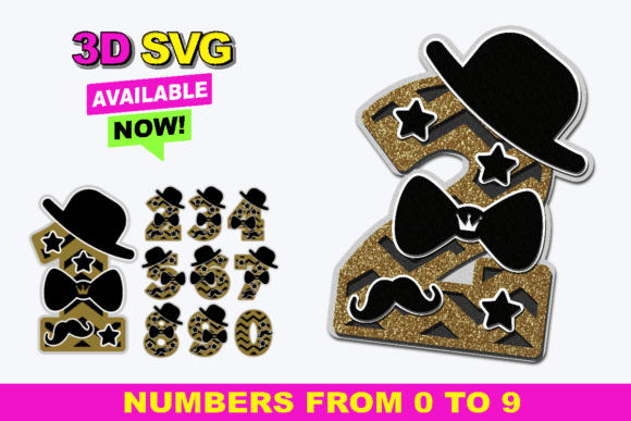 Little Man Numbers: Creative 3D SVG Files