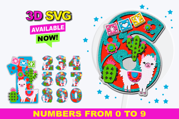 Llama Numbers: Playful 3D SVGs for Creative Projects