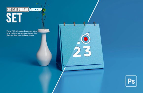 New Year Calendar Mockups Set 2022