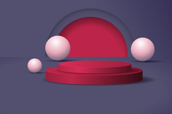 Red Product Podium Scene Vector for Stunning Product Presentation