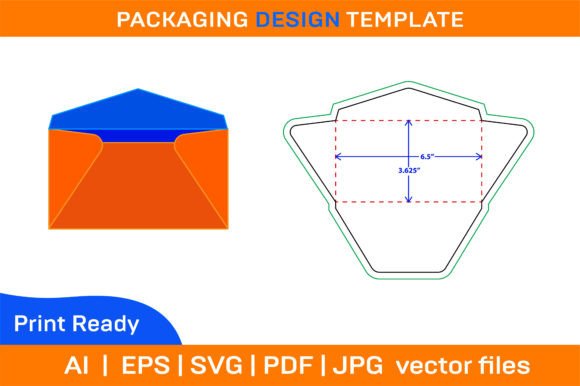 Regular Envelope 3.625x6.5 Inch Dieline