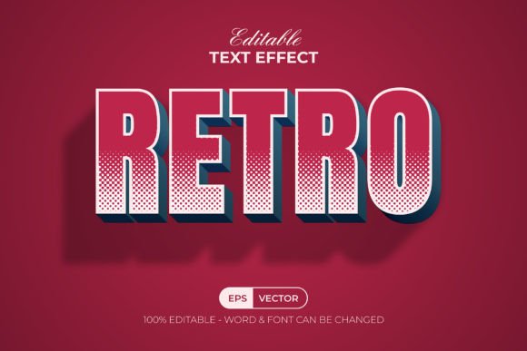 Retro Text Effect Halftone Style
