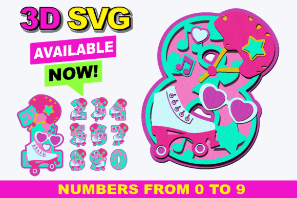 Roller Skates Party Numbers: A Creative Resource for Digital Designers