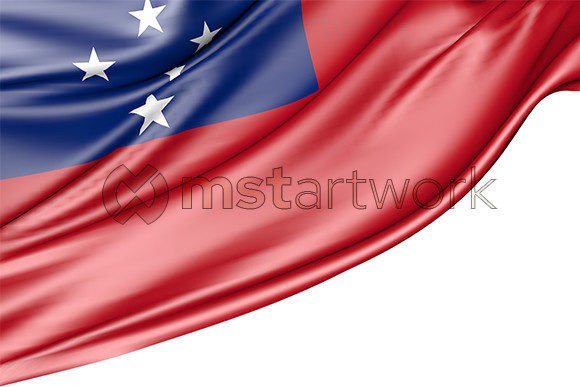 Samoa Flag Isolated on White Background
