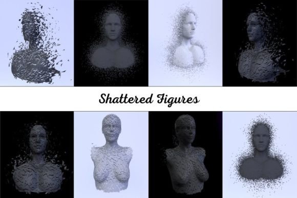 Shattered Figures: Modern Art for Creative and Professional Use