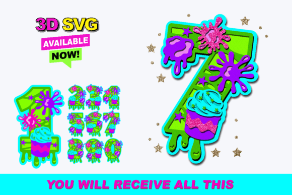 Slime Numbers: The Ultimate 3D SVG Collection for Crafters