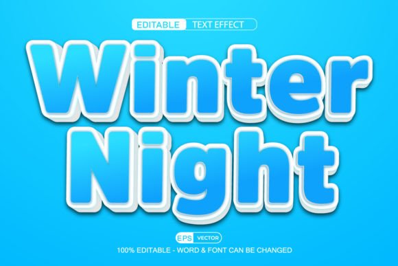 Winter Night Editable Text Effect Vector: A Versatile Tool for Digital Design