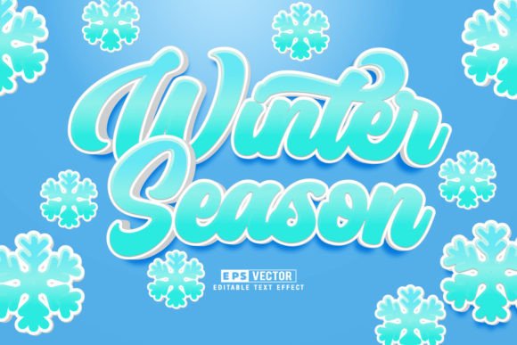 Winter Season Editable Text Effect Vecto